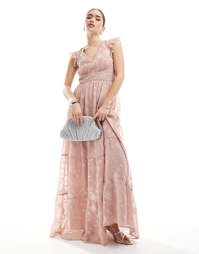 asos maya bridesmaid dress Maya Bridesmaid sleeveless midaxi tulle dress with tonal delicate sequin overlay in taupe blush