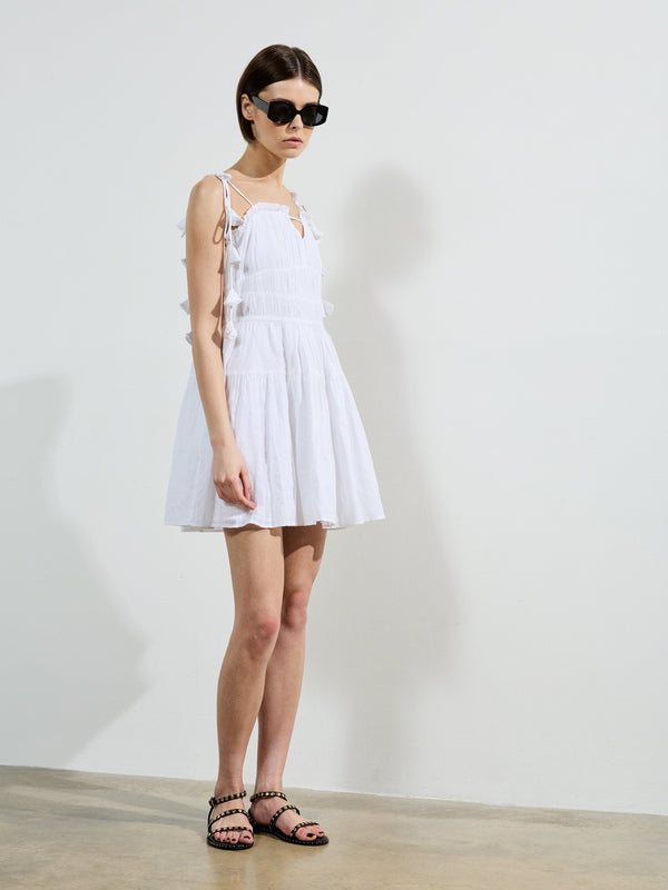 fcuk white dress French Connection Whisper Mini Dress Summer White 4 NEW (109)